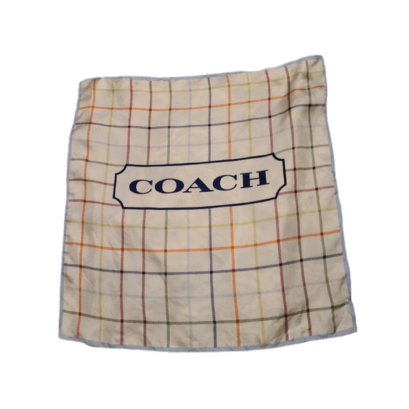 COACH PLAID 100% SILK SCARF - Picture 6 of 7